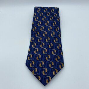 JZ Richards Mens Tie Gold Blue Geometric Silk Neck Tie  W4'' L58'' Nordstrom